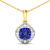 1.99ctw 14K Yellow Gold Tanzanite and White Diamond Pendant with 18 inch
Cable Chain