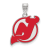 Rhodium Over Sterling Silver NHL LogoArt New Jersey Devils Enamel Pendant