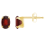 6x4mm Oval Garnet 10k Yellow Gold Stud Earrings