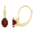 6x4mm Oval Garnet 10k Yellow Gold Drop Earrings