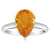 12x8mm Pear Shape Citrine Rhodium Over Sterling Silver Ring