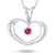 0.06ct Ruby Heart Pendant in 14k White Gold