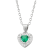 Green And White Cubic Zirconia Rhodium Over Silver Children's Heart
Pendant With Chain 0.49ctw