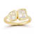Rachel Zoe White CZ Toi et Moi Ring in 14K Gold Over Sterling Silver