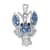 Rhodium Over Sterling Silver Polished Blue Crystal Lobster Pendant