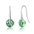 Tourmaline Color CZ Solitaire Drop Earrings In Rhodium Over Brass