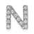 Rhodium Over 14K White Gold Diamond Letter N Initial Charm