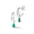 Rachel Zoe Green Pear CZ Dangle Double Hoop Earrings in Rhodium Over
Sterling Silver