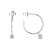 White Topaz Rhodium Over Sterling Silver Drop Round Hoop Earrings