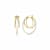 14K Yellow Gold Over Sterling Silver Acrylic Multi-Hoop Earrings in Clear