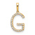 14k Yellow Gold Diamond Letter G Initial Pendant