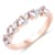 Peach Morganite and White Topaz Sterling Silver 5 StoneHalf Eternity
Band Ring Gift For Women