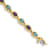 14k Yellow Gold and 14k White Gold Oval Gemstone Amethyst and Blue Topaz Bracelet