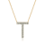 Lab-Grown Diamond Initial T Necklace In 14K Gold Over Sterling Silver 0.50ctw