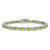 Rhodium Over 14k White Gold Oval Peridot and Diamond Bracelet