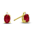 0.82ctw Oval Ruby and Diamond Earring in 14k Yellow Gold