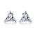Triangle CZ Stud Earrings In Sterling Silver