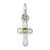 Rhodium Over Sterling Silver Child's August Light Green Preciosca
Crystal Cross Pendant