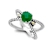 Natural Emerald X-Design Ring In Sterling Silver With 18K Gold Accents