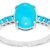 Turquoise Round And Oval Ring In Platinum Over Sterling Silver
