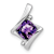 Rhodium Over 10k White Gold 1.25 ctw Amethyst and Accent Diamond Pendant