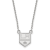 Rhodium Over Sterling Silver NHL LogoArt Los Angeles Kings Small Pendant Necklace