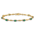 14k Yellow Gold and Rhodium Over 14k Yellow Gold Diamond and Oval
Emerald Bracelet