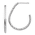Rhodium Over 14k White Gold 1 3/16" Polished Diamond-Cut J-Hoop Earrings