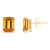 8x6mm Emerald Cut Citrine 14k Yellow Gold Stud Earrings
