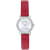 Coach Women's Audrey Green Dial, Red Leather Strap Watch