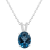 10x8mm Oval London Blue Topaz With Diamond Accents Rhodium Over Sterling
Silver Pendant with Chain