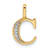 14K Yellow Gold Diamond Letter C Initial Pendant