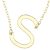 Sideways Initial S Necklace In Solid 14K Yellow Gold 18 Inch