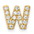 10k Yellow Gold 0.176 cttw Diamond Letter W Initial Charm
