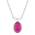 7x5mm Oval Ruby 14k White Gold Pendant With Chain