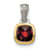 Rhodium Over Sterling Silver with 14k Accent Garnet Pendant