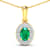 0.56ctw 14K Yellow Gold Zambian Emerald and White Diamond Pendant with
18 inch Cable Chain