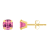 5mm Cushion Pink Topaz 10k Yellow Gold Stud Earrings