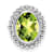 Rhodium Over 10k White Gold Beaded 1 ctw Oval Peridot Chain Slide Pendant