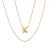 CZ Initial K Tennis Necklace And Pendant Set In 14K Gold Over Brass 4.05ctw