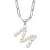 Rhodium Over Sterling Silver 3-5.5mm Freshwater Cultured Pearl LETTER M
18-inch Necklace