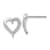 Rhodium Over 14k White Gold Diamond Heart Stud Earrings