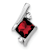 Rhodium Over 10k White Gold 0.71 ctw Cushion Garnet and Diamond Chain
Slide Pendant