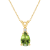 8x5mm Pear Shape Peridot with Diamond Accent 14k Yellow Gold Pendant
With Chain