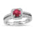 1.11ctw Diamond and Ruby  Ring 14k White Gold