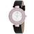 Christian Van Sant Women's Dazzle White Dial, Black Leather Strap Watch
