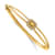 14k Yellow Gold Emerald-shape Citrine and Diamond Halo Bangle