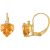 10K Yellow Gold Citrine and Diamond Heart Leverback Earrings 1.75ctw