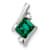 Rhodium Over 10k White Gold 0.48 ctw Cushion Lab Created Emerald and
Diamond Chain Slide Pendant
