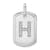 Rhodium Over 14k White Gold Diamond Initial H Dog Tag Charm